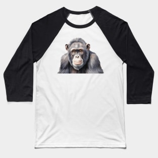 Watercolor chimpanzee monkey painting art Baseball T-Shirt